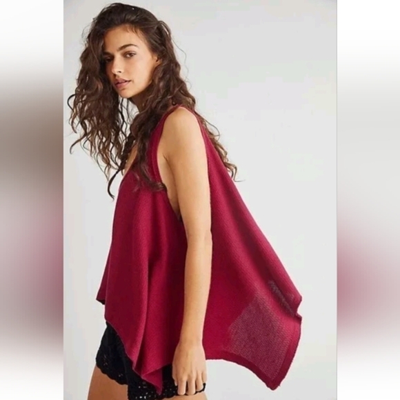 Free People Gone Gogi Sing La La Handkerchief Hem Tank Top sz Xs - Picture 1 of 7